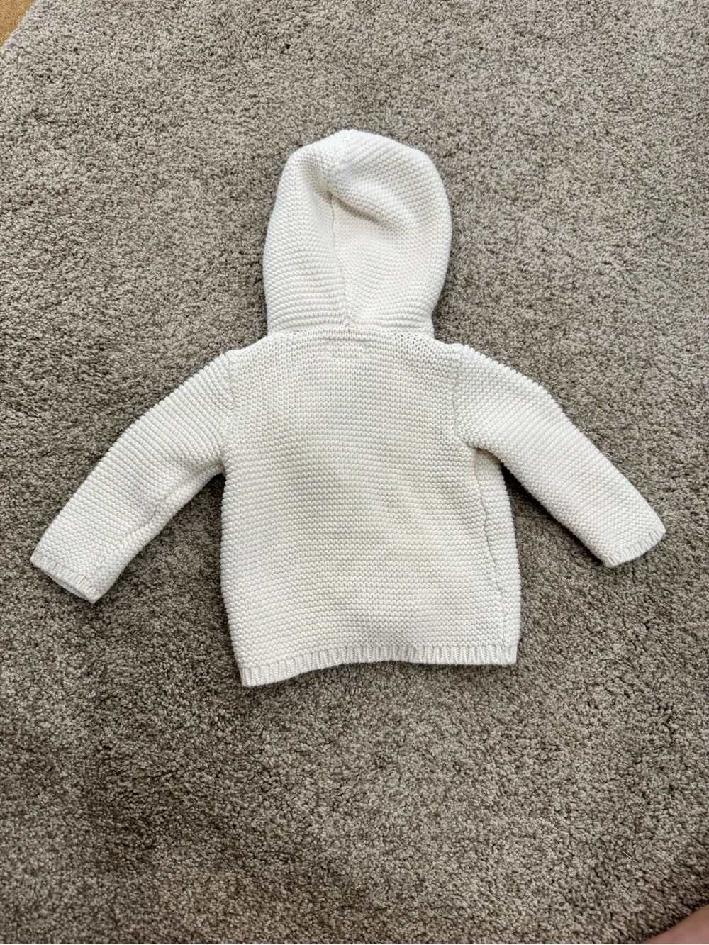 Carter's Cream Hooded Knit Baby Cardigan with Wood Buttons